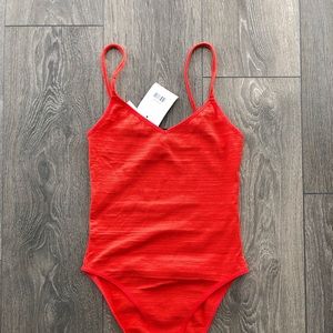 NWT topshop textured strappy bodysuit